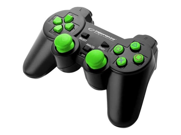 Esperanza CORSAIR - Håndkonsoll - kablet - svart, grønn - for Sony PlayStation 2, PC, Sony PlayStation 3