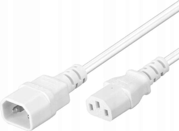 PremiumCord ProdluÅ¾ovacÃ kabel til 230V, C13-C14, bÃlÃ½ 1m