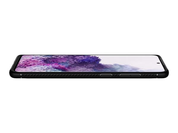 Spigen Rugged Armor - Baksidesskydd för mobiltelefon - kolfiber, termoplastisk polyuretan (TPU) - mattsvart - för Samsung Galaxy S20+, S20+ 5G
