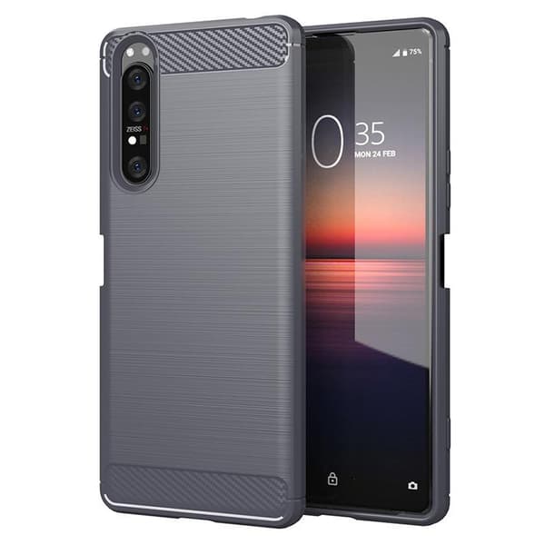 Stöttåligt Armor Carbon TPU-skal Sony Xperia 1 II grå