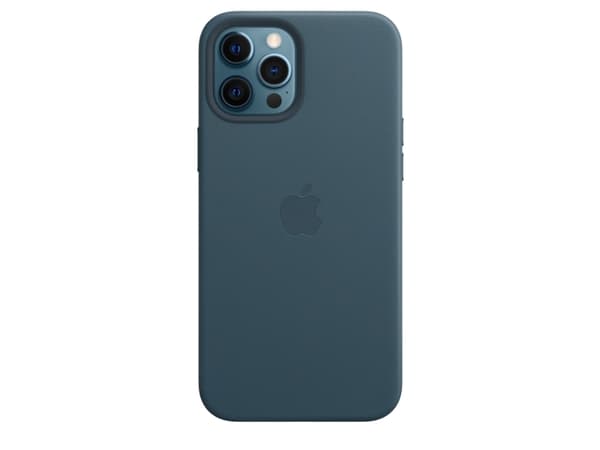 Apple - Baksidesskydd för mobiltelefon - med MagSafe - läder - baltisk blå - för iPhone 12 Pro Max