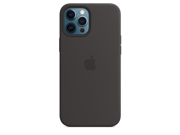Apple - Baksidedeksel for mobiltelefon - med MagSafe - silikon - svart - for iPhone 12 Pro Max