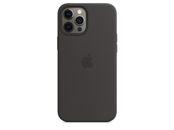 Apple - Baksidedeksel for mobiltelefon - med MagSafe - silikon - svart - for iPhone 12 Pro Max