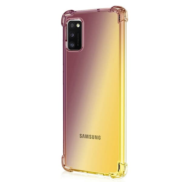 Stötdämpande Floveme Silikonskal - Samsung Galaxy A41 Svart/Guld