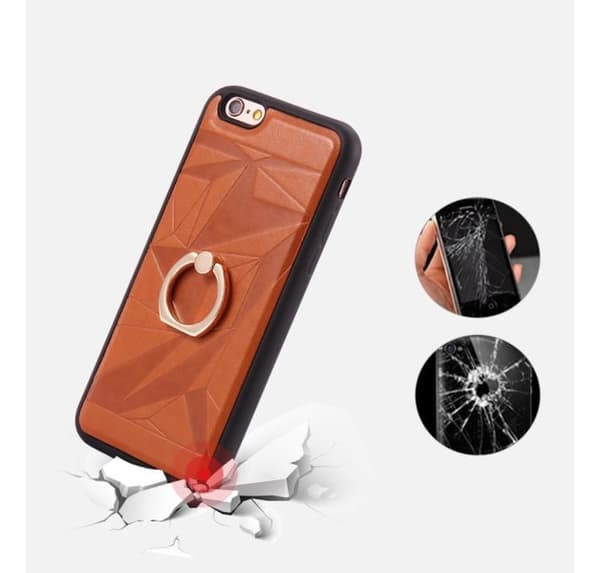 Praktiskt iPhone 6/6S plus skal i läder med ringhållare FLOVEME