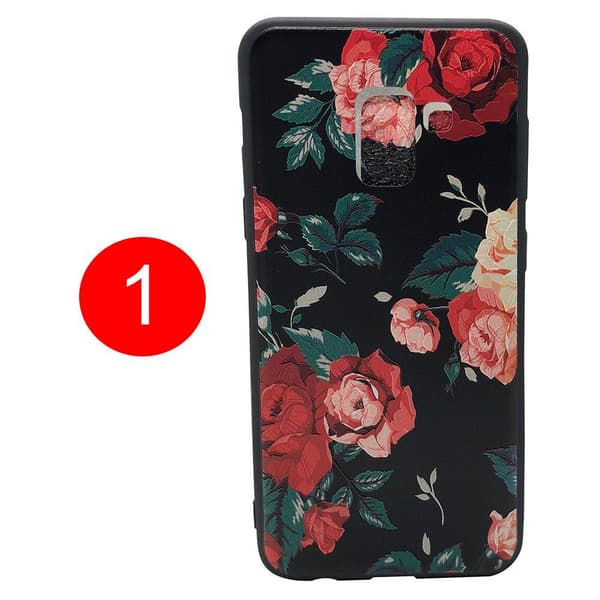 LEMAN Skal med Blom-motiv för Samsung Galaxy A8 (2018)