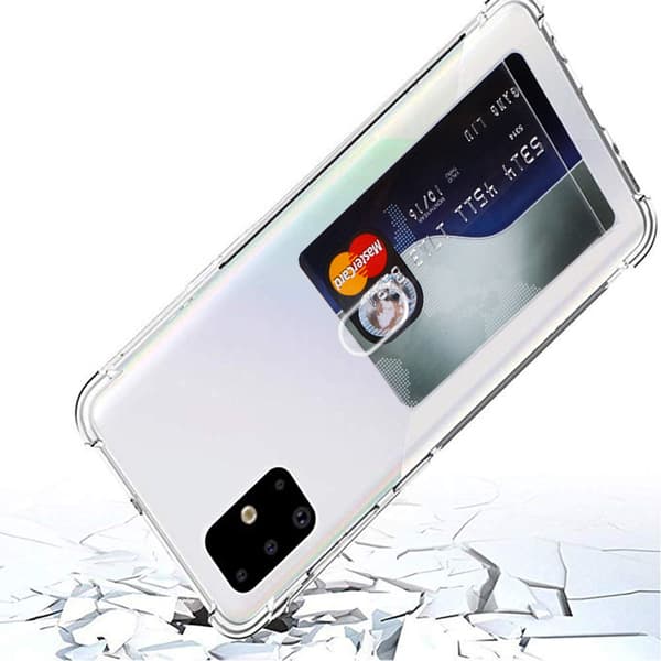 Samsung Galaxy A51 - Skyddande Skal med Korthållare