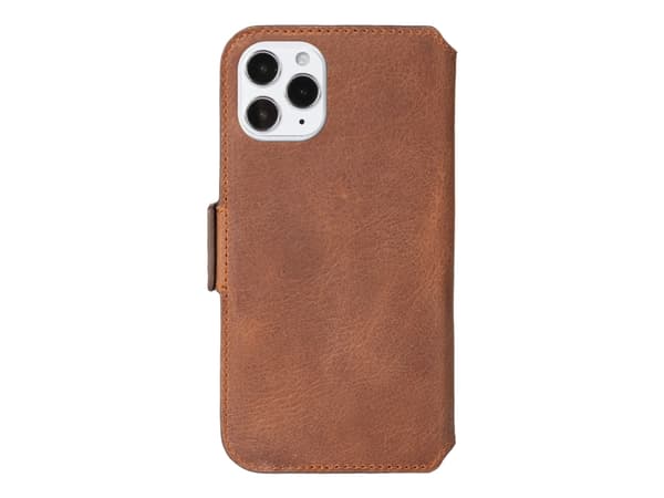 Krusell Sunne PhoneWallet - Lommebok for mobiltelefon - ekte skinn - årgangskonjakk - for Apple iPhone 12 Pro Max