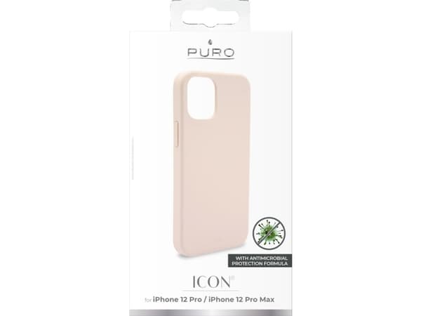 PURO Icon - Baksidesskydd för mobiltelefon - flytande silikon - powder pink - 6.1" - för Apple iPhone 12, 12 Pro