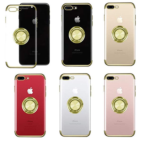Skyddande Silikonskal med Ringh�llare - iPhone 7 Plus