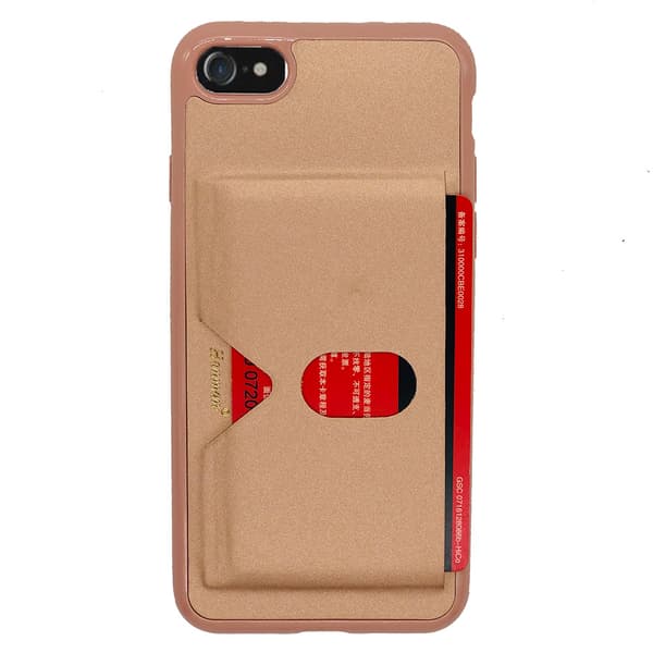 Skyddande Smart Skal med Kortfack - iPhone 7 Roséguld Roséguld