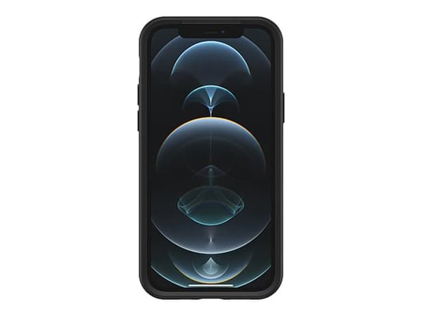 OtterBox Symmetry Series - Matkapuhelimen takakuori - polykarbonaatti, synteettinen kumi - musta - Apple iPhone 12, 12 Pro -puhelimelle
