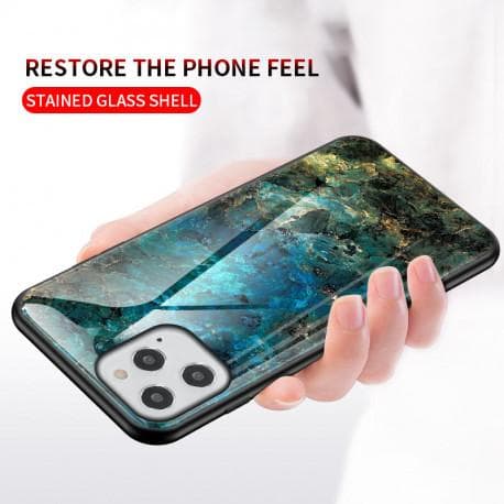 iPhone 12 Pro Max Marmorskal 9H Härdat Glas Baksida Glassback V2