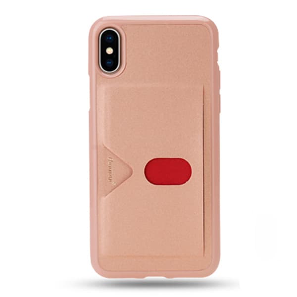 iPhone X/XS - Smart Stilrent (HANMAN) Skal med Kortfack Roséguld Roséguld