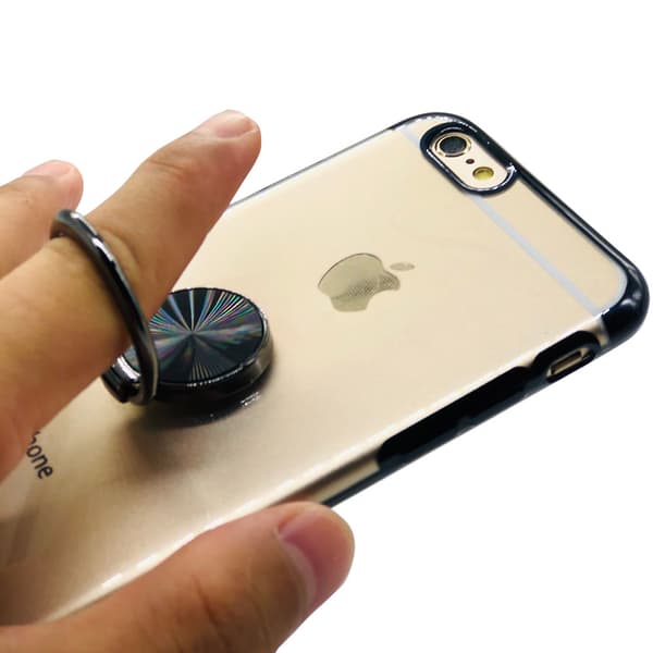 iPhone 5/5S - Elegant Silikonskal med Ringhållare
