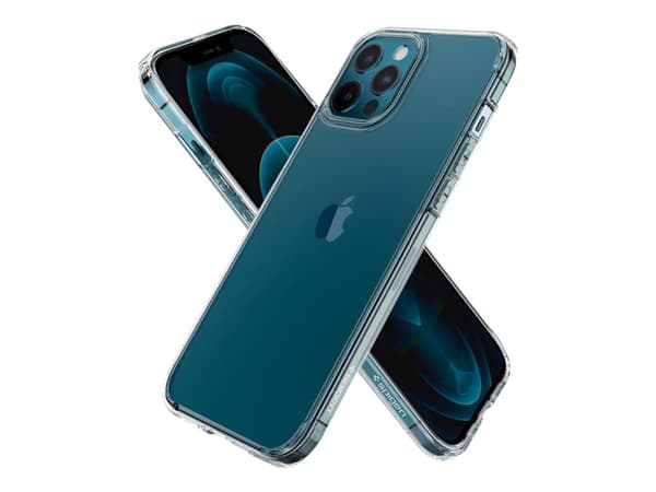 Spigen Ultra Hybrid - Baksidedeksel for mobiltelefon - polykarbonat, termoplast-polyuretan (TPU) - krystallklar - for Apple iPhone 12 Pro Max