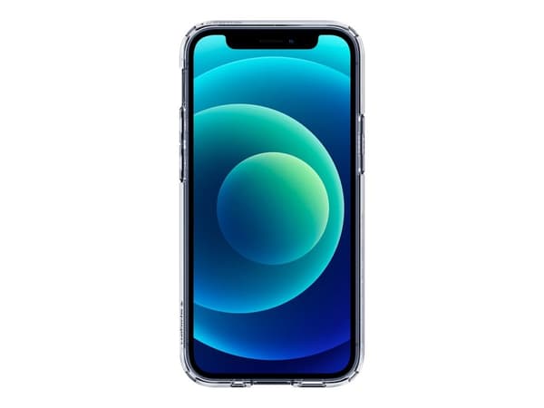Spigen Ultra Hybrid - Baksidesskydd för mobiltelefon - polykarbonat, flexibel termoplastisk polyuretan (TPU) - CrystalClear - för Apple iPhone 12 min