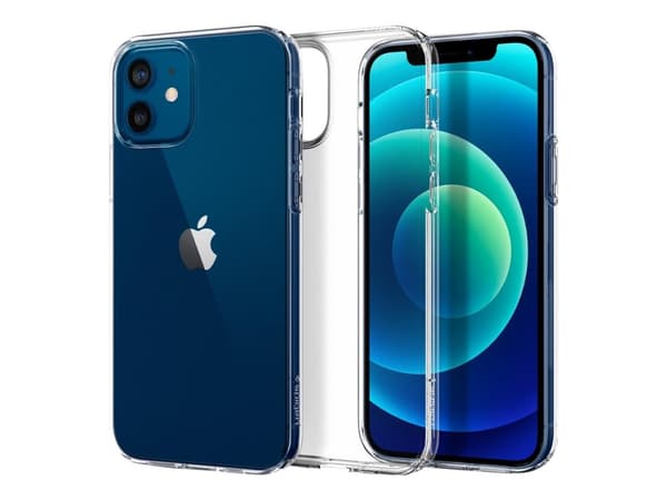 Spigen Liquid Crystal - Baksidesskydd för mobiltelefon - termoplastisk polyuretan (TPU) - CrystalClear - för Apple iPhone 12, 12 Pro