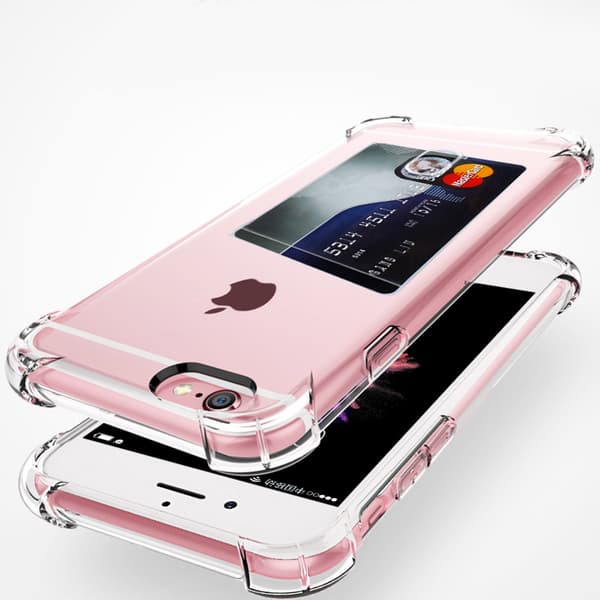 Skyddande Silikonskal med Kortfack - iPhone 6/6S PLUS