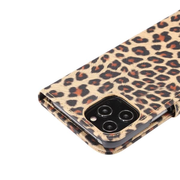 iPhone 12 / 12 Pro Plånboksfodral Fodral Leopard - Brun