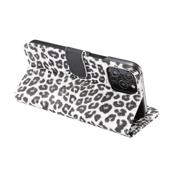 iPhone 12 / 12 Pro Plånboksfodral Fodral Leopard - Vit