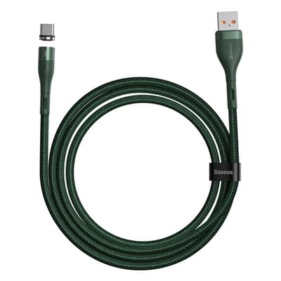 Kaapeli Zinc Magnetic Type-C 3A 1 m Vihreä