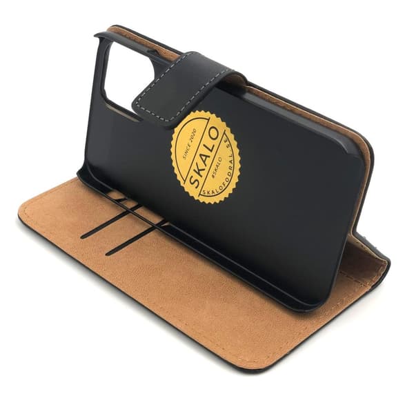 SKALO iPhone 12 Pro Max Plånboksfodral Äkta Skinn