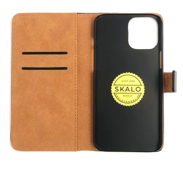 SKALO iPhone 12 Pro Max Plånboksfodral Äkta Skinn
