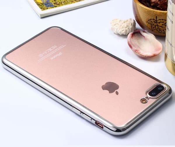 iPhone 8 Plus - Smart Stötdämpande Silikonskal från LEMAN Silver