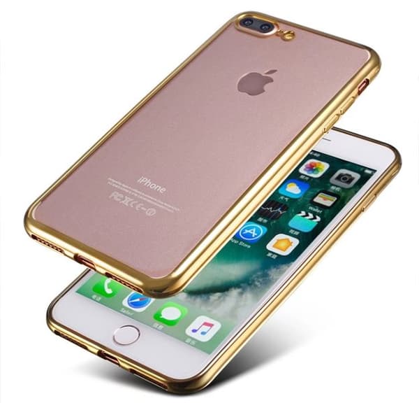 iPhone 8 Plus - Elegant Stilrent Silikonskal från LEMAN Silver