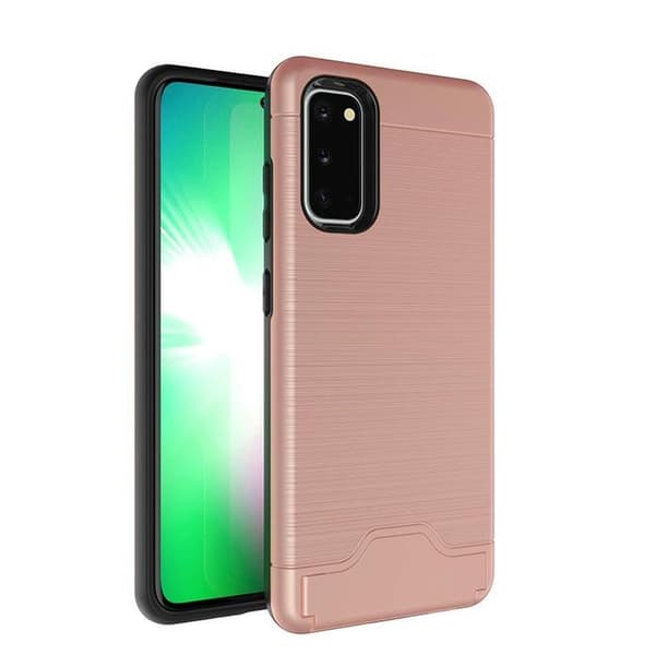 Samsung S20 Plus | Armor skal | Korthållare Rosa