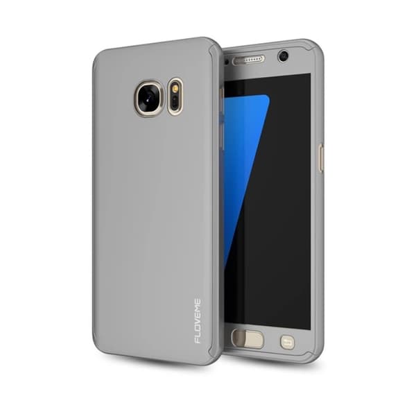 Samsung Galaxy S7 Edge - Elegant Skyddande Fodral Grå Grå