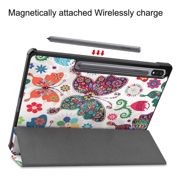 Tri-fold Stand Smart Case for Samsung Galaxy Tab S7 Plus / S8+ - Butterflies