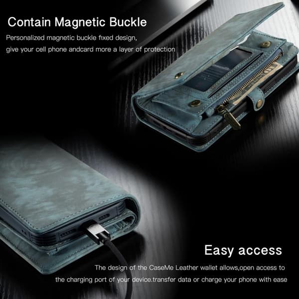 CASEME iPhone 12 / iPhone 12 Pro Retro plånboksfodral - Grön