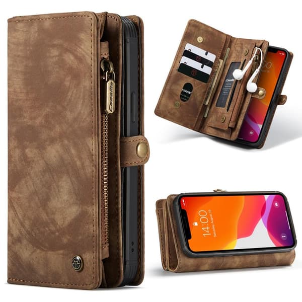 CASEME iPhone 12 / iPhone 12 Pro Retro plånboksfodral - Brun