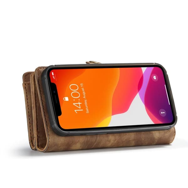 CASEME iPhone 12 / iPhone 12 Pro Retro plånboksfodral - Brun