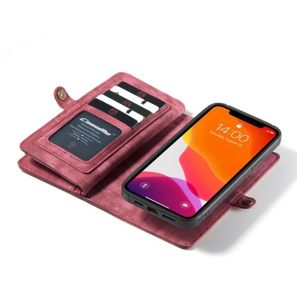 CASEME iPhone 12 Pro Max 2-i-1 Pung Telefonskal Rød