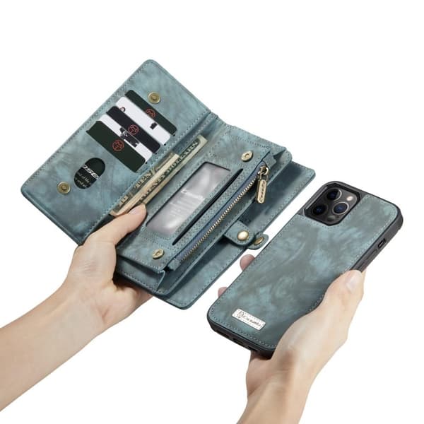 CASEME iPhone 12 Pro Max Retro Lommebok-deksel - Blå