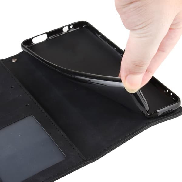Wallet Stand Flip-telefonetui til Samsung Galaxy A42 5G - Sort