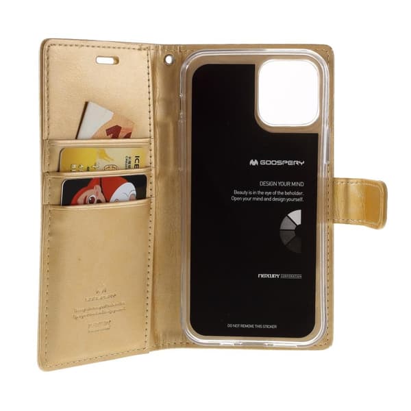 MERCURY GOOSPERY Blue Moon Wallet Case iPhone 12 Mini Gold