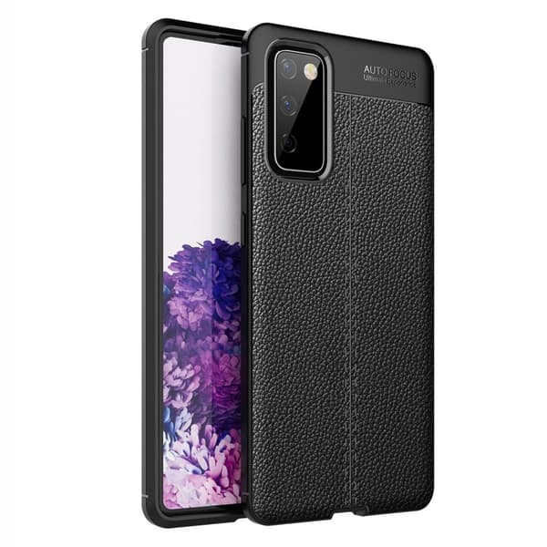 Samsung Galaxy S20 FE TPU Taske Skal Litchi Tekstur - Sort