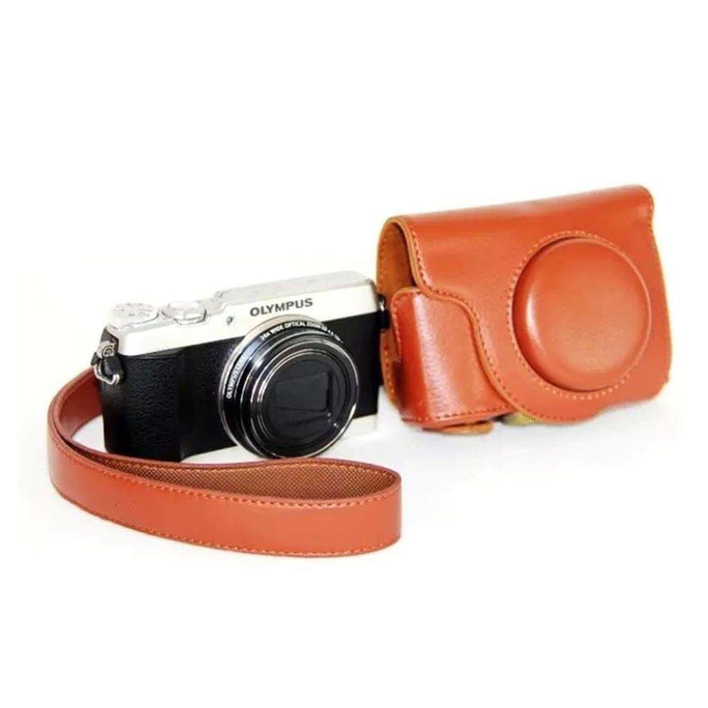 Olympus SH-2 ja SH-1 klassinen kamerakotelo - Ruskea