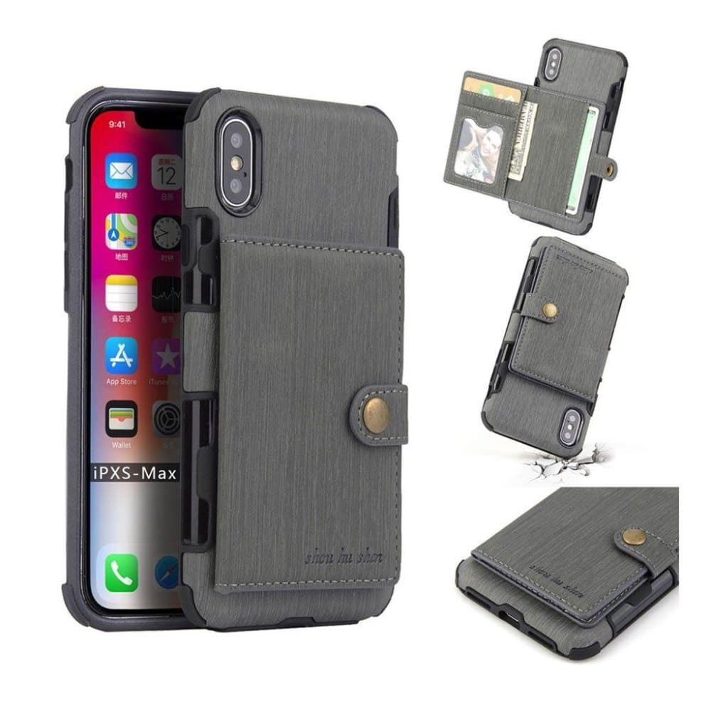 SHOUHUSHEN iPhone Xs Max leather coated case - Grey
