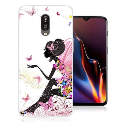 OnePlus 6T beskyttelsesetui i silikone med mønster - Pige og