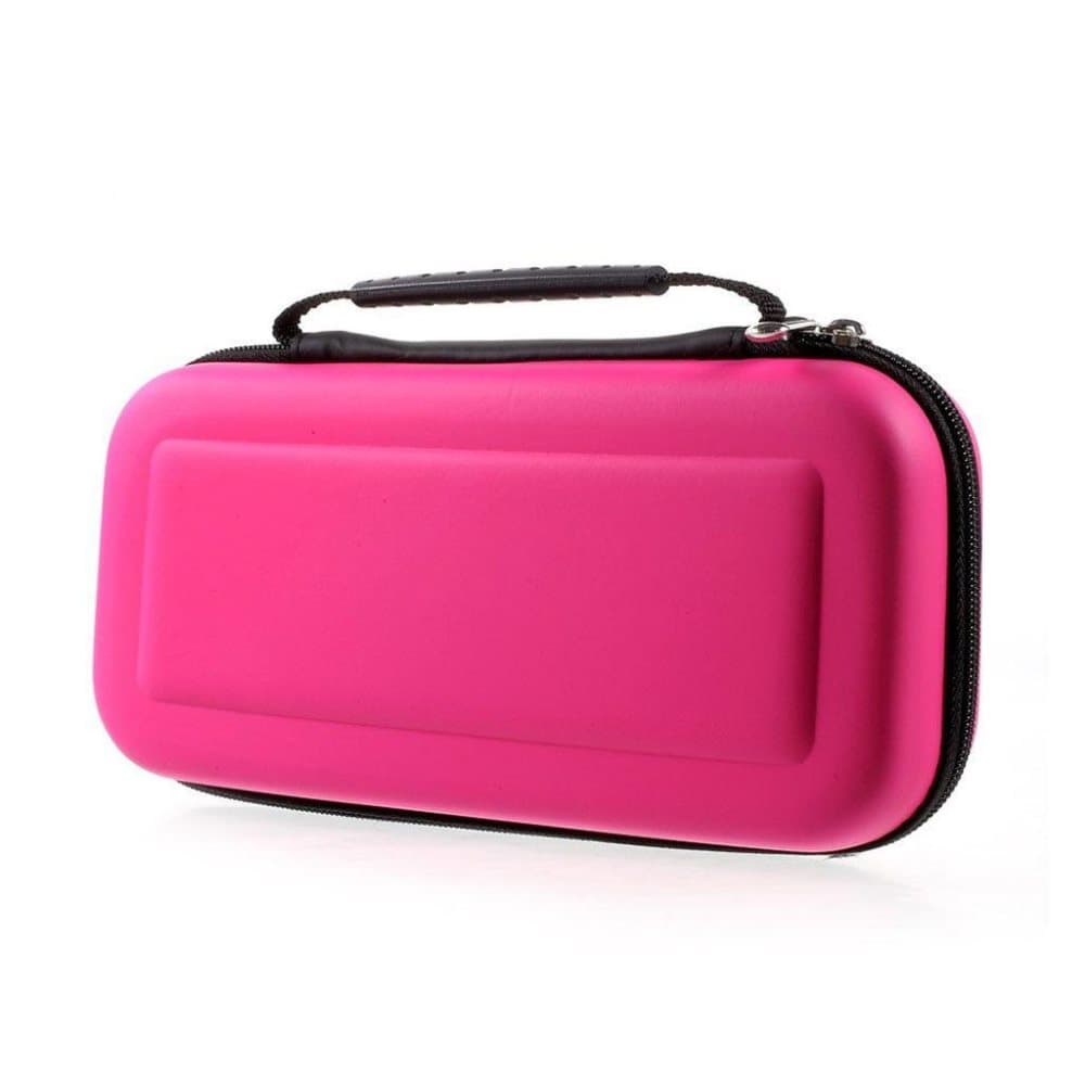 Nintendo Switch Kova Kantolaukku Vetoketjulla - Kuuma Pinkki