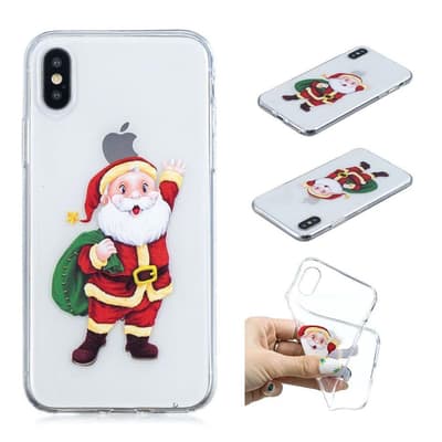 iPhone Xs Max beskyttelsesetui i silikone med julemønster -