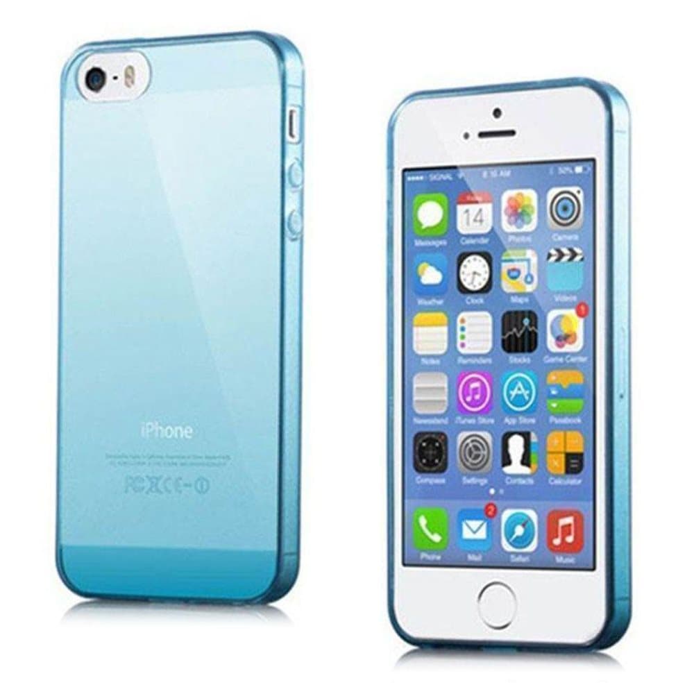 iPhone 5 / 5S / 5S Transparent Plast Cover (Blødt) (Blå)