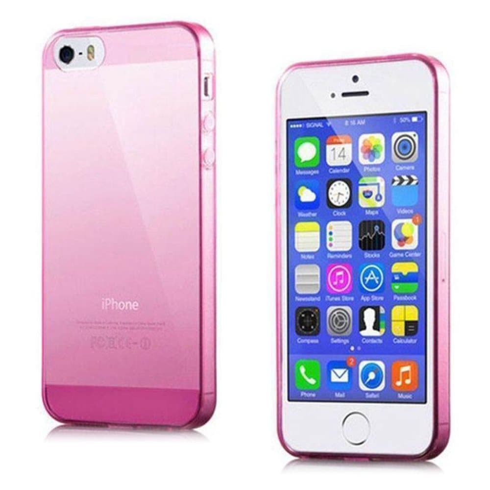 iPhone 5 / 5S / 5S Transparent Plast Cover (Blødt) (Rose)