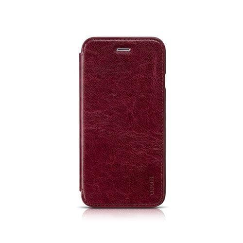 HOCO (Rød) iPhone 6 Ægte Læder Flip Etui