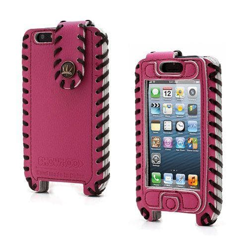Comanche (Pink) iPhone 5 Ægte Læder Flip Etui